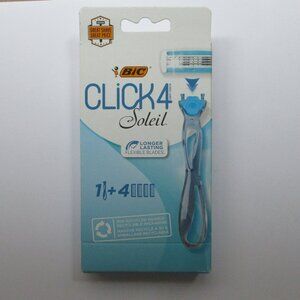 BIC Click 4 Soleil Women's Disposable Razors, 4 Blades, 1 Handle + 4 Cartridges